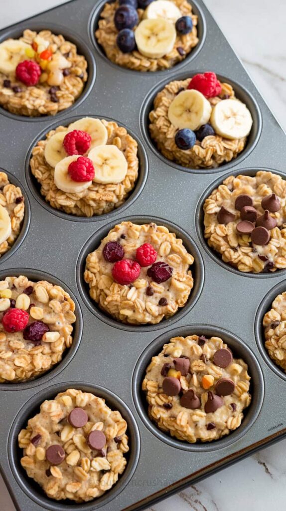 oatmeal cups in muffin tray