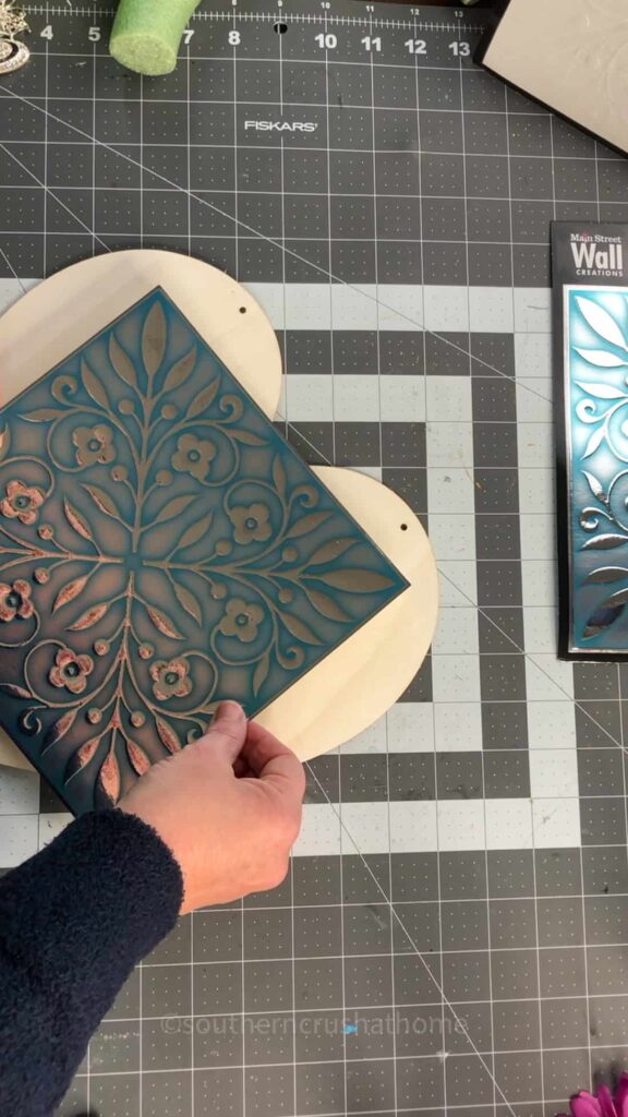 wall tile on center of heart blank