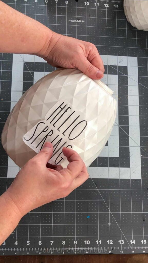 adding napkin to egg