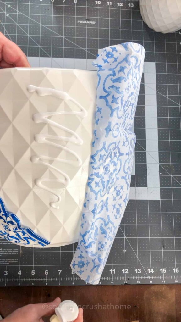 adding napkin to egg