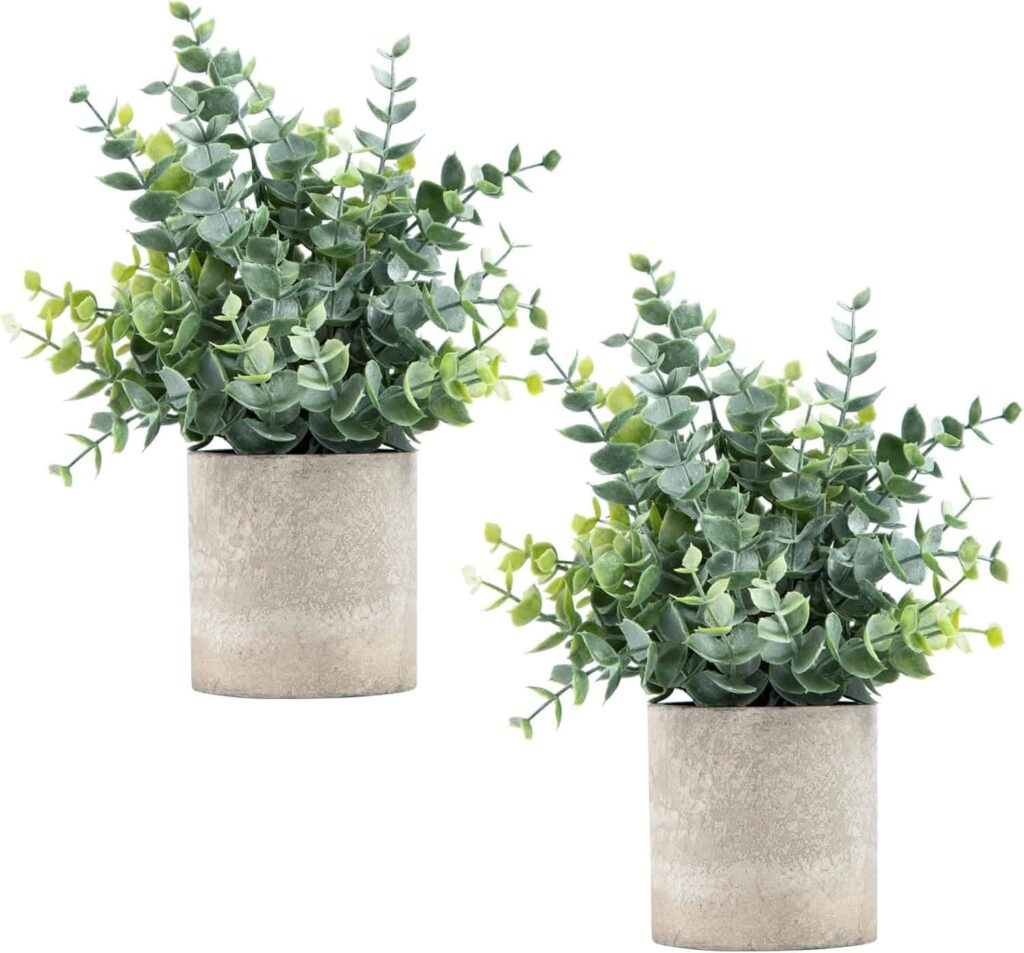 2 Pack – Eucalyptus Potted Artificial Plants