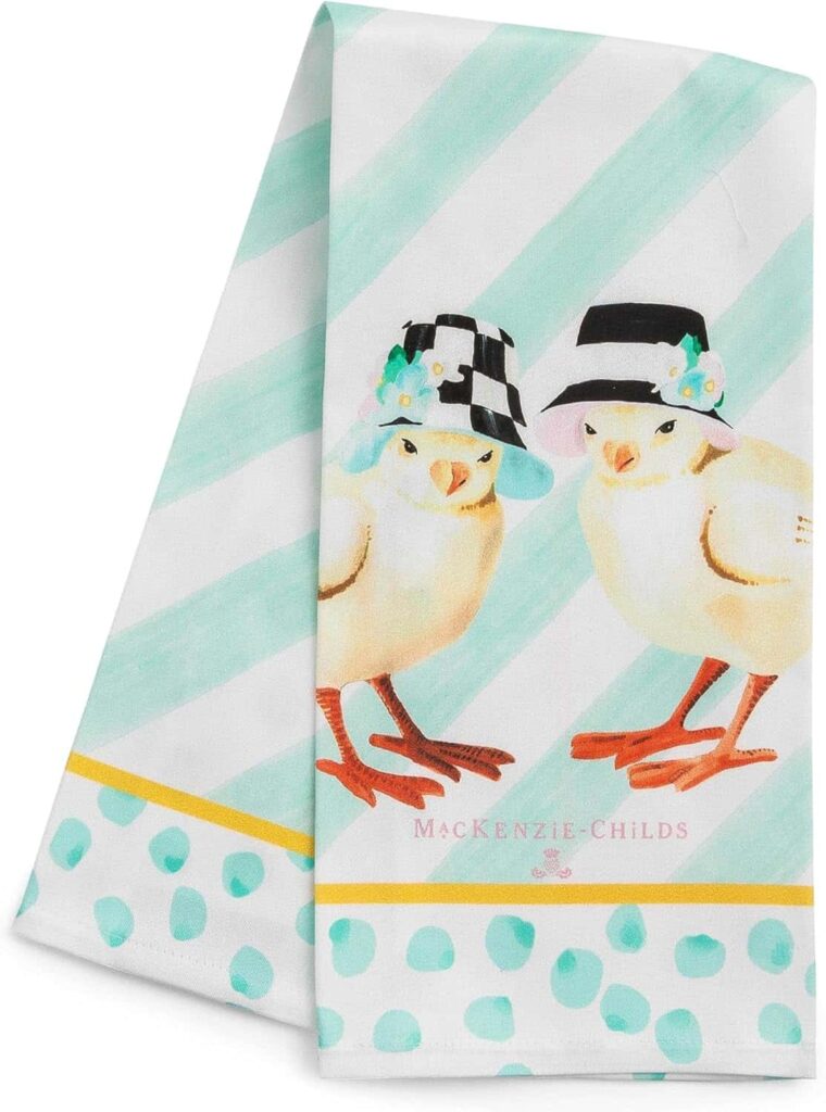 Mackenzie-Childs Decorative Cotton Dish Towel – Spring Chicks Design