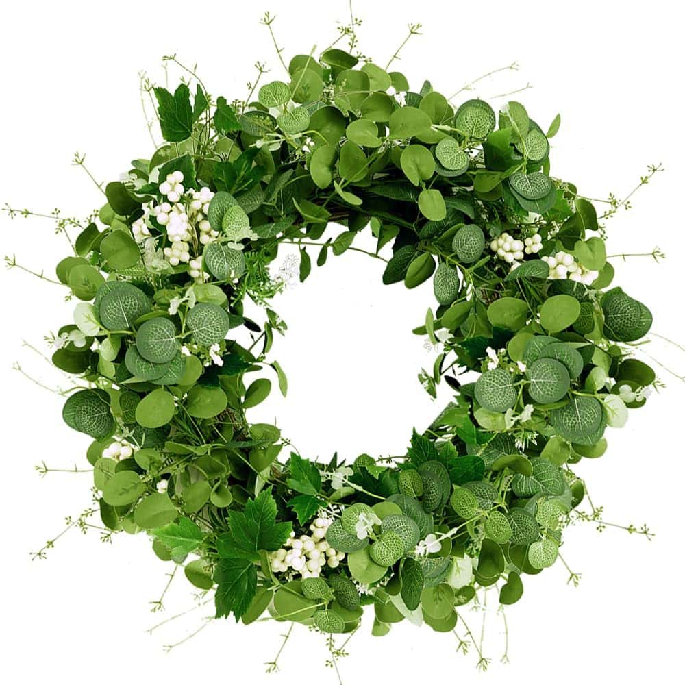 Eucalyptus Wreath for Front Door – 22-24 Inch All-Season Wreath