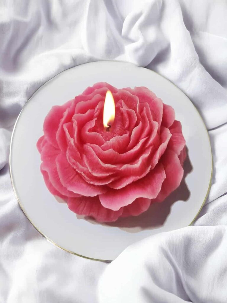 Peony Flower Shaped Soy Wax Aromatherapy Candle