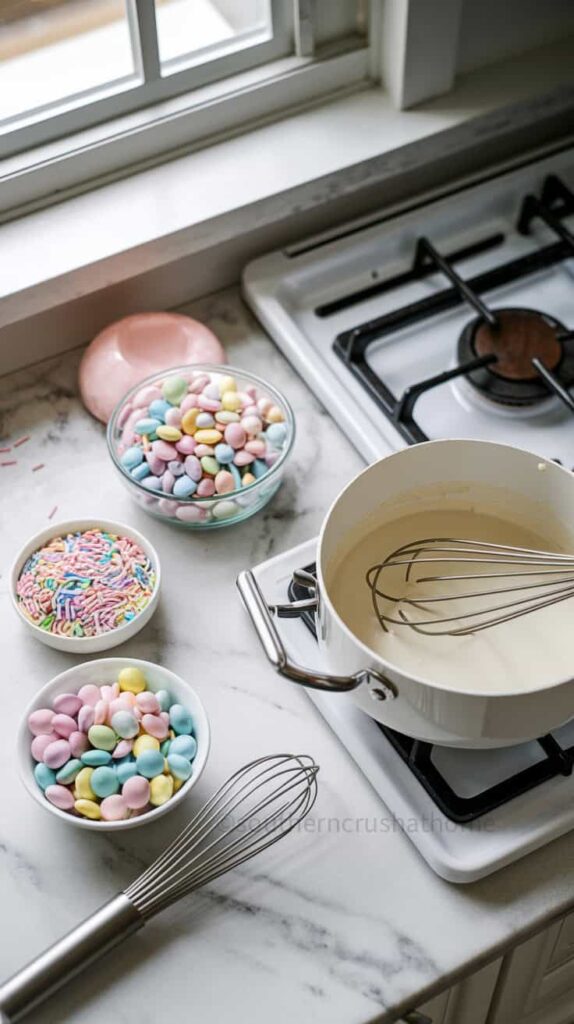 ingredients for White chocolate bark
