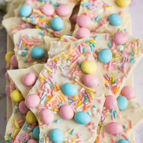 White chocolate Easter egg bark