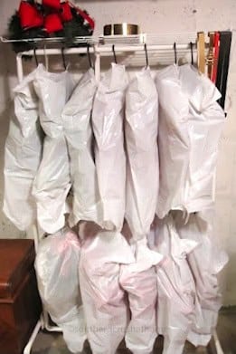 garbage sack storage for wreaths