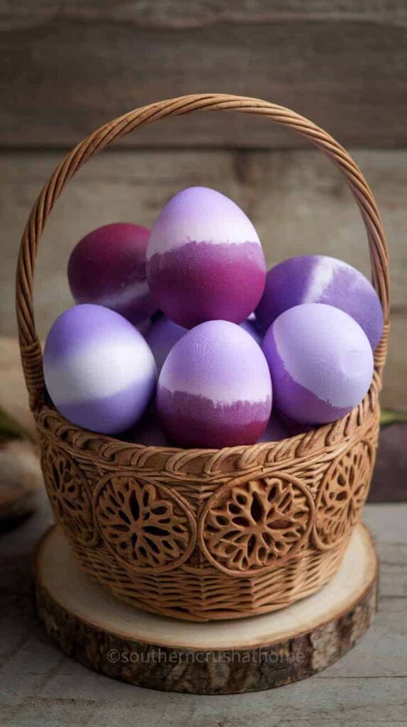 purple ombre colorful eggs