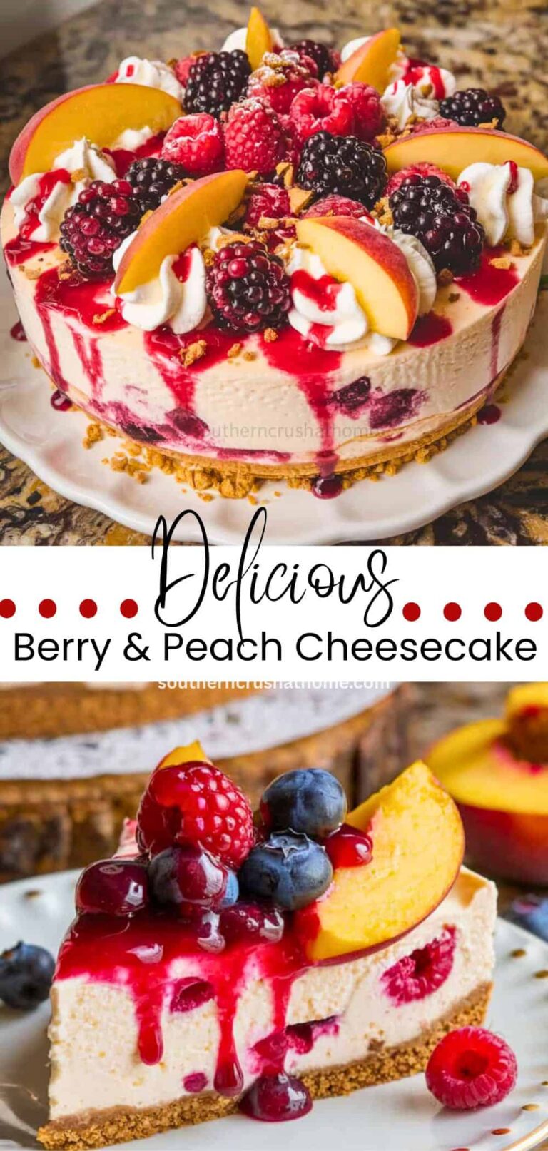 Berry and Peach Cheesecake PIN