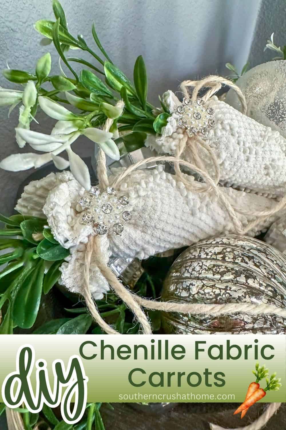 DIY Chenille Fabric Carrots PIN