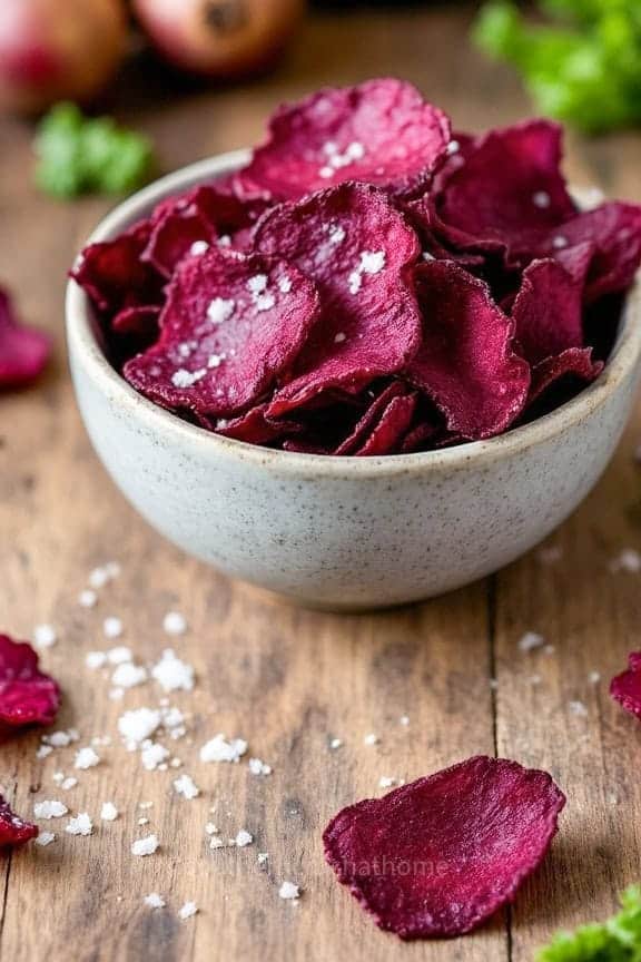 crispy beet chips with sea salt