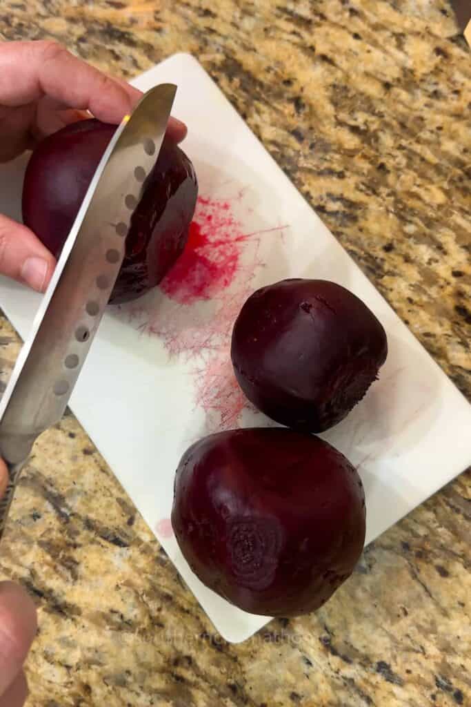 slicing beets