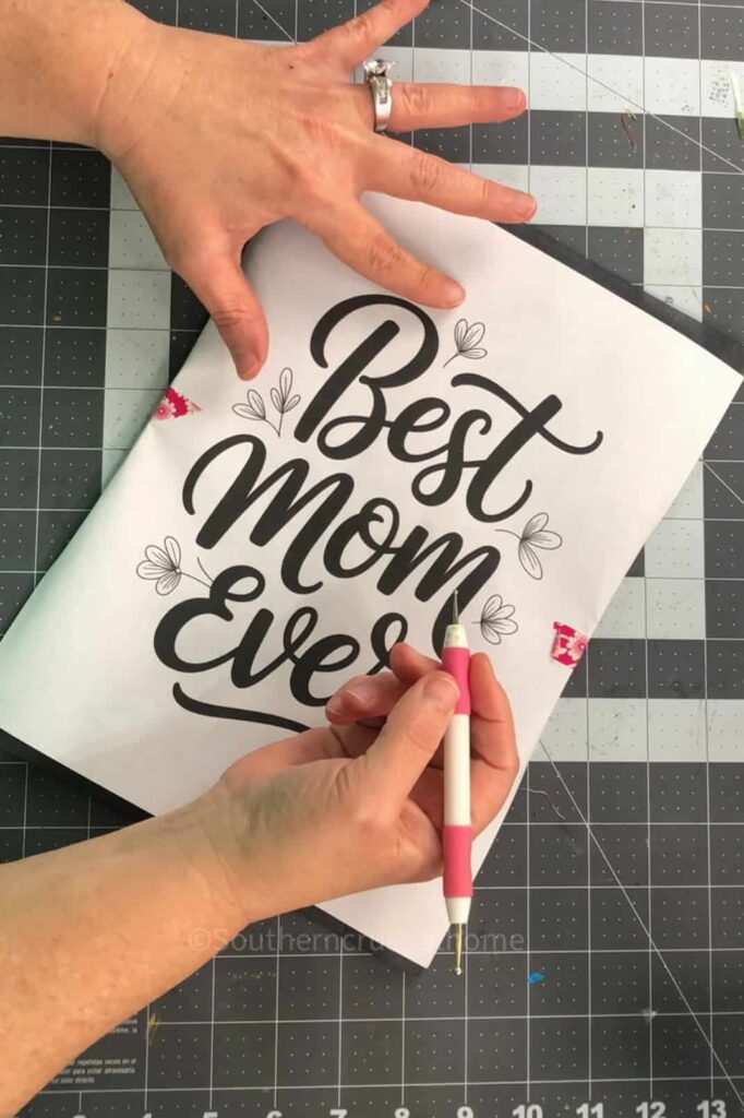 washi tape and  embossing tool