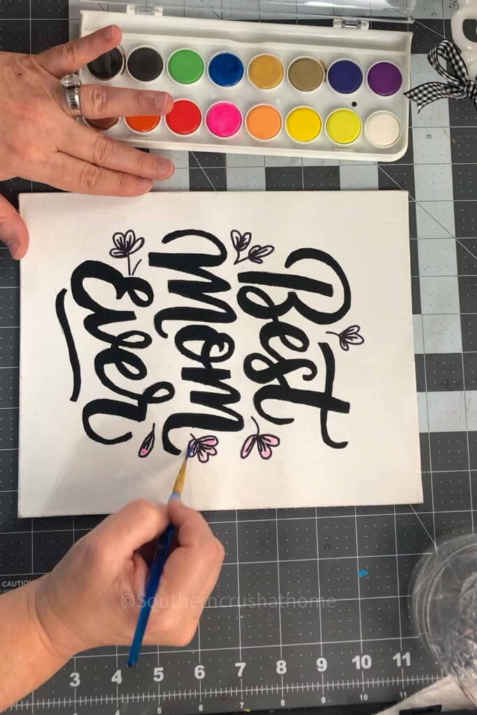 adding watercolor to design