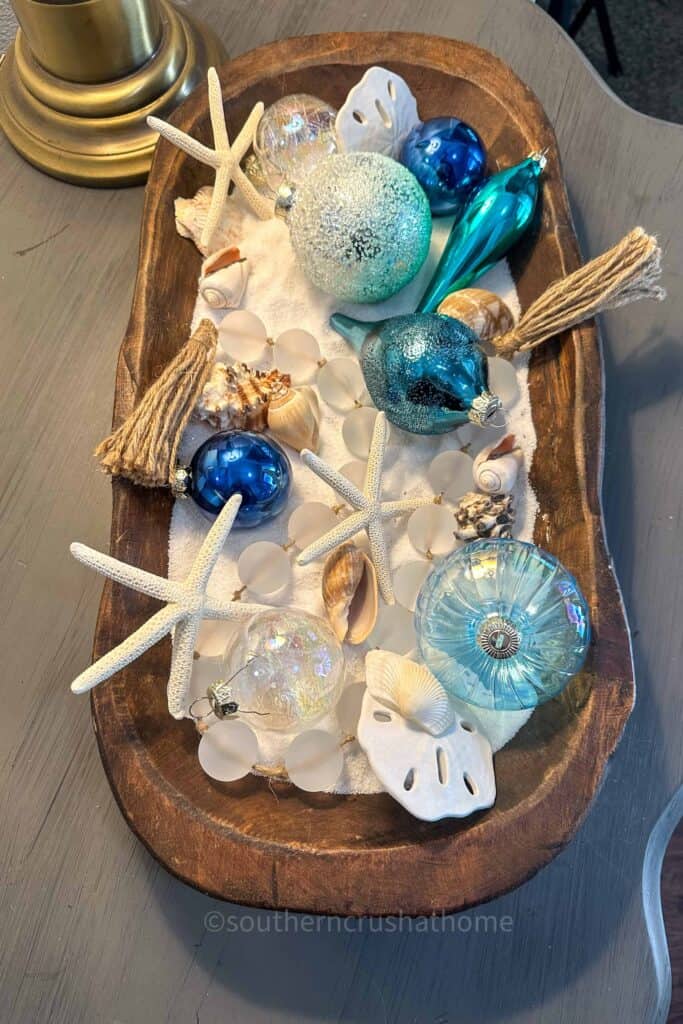 seashells in dough bowl