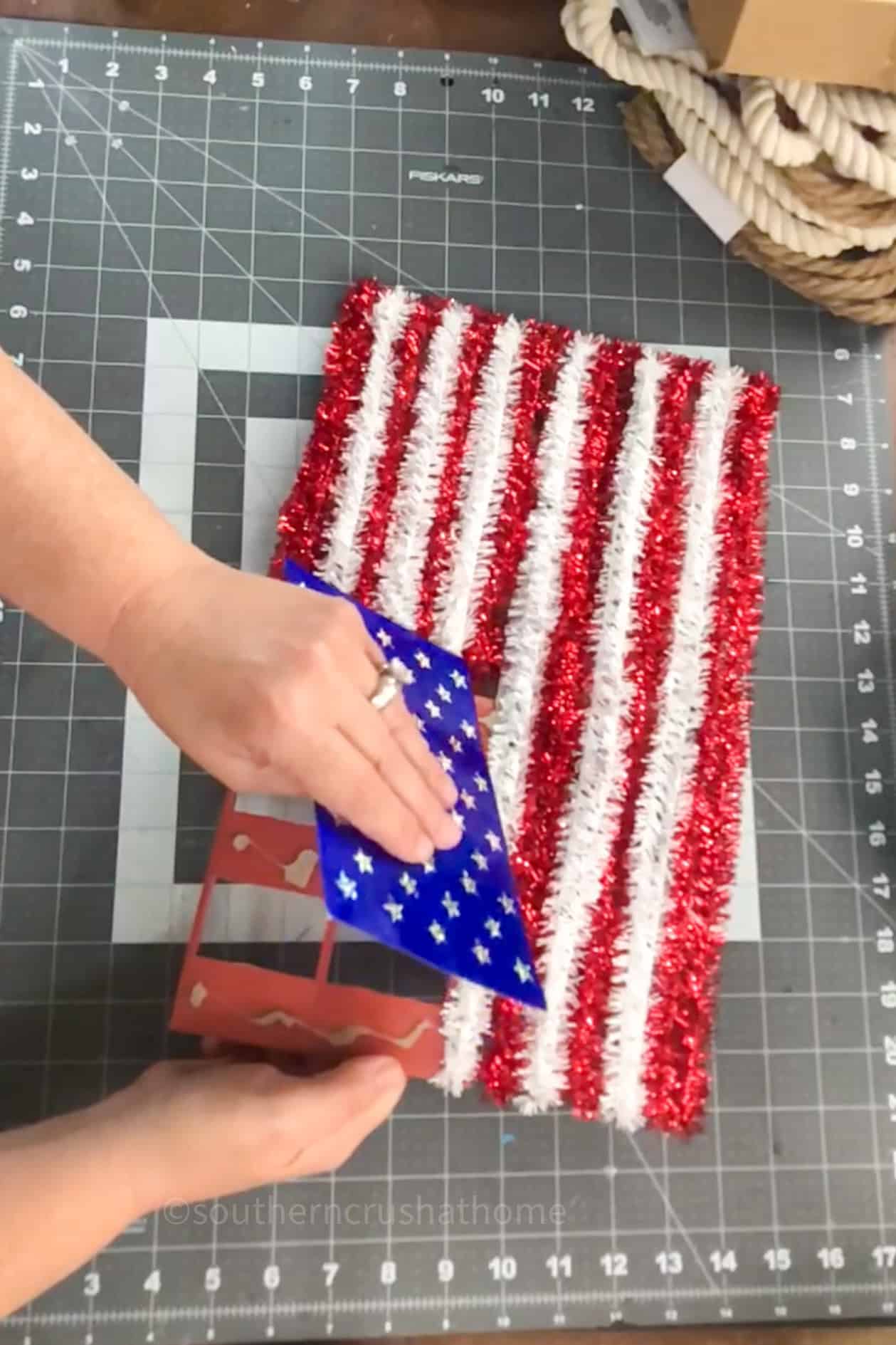 removing the blue part and stars