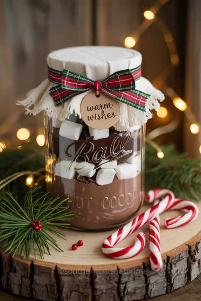hot chocolate mason jar gift idea