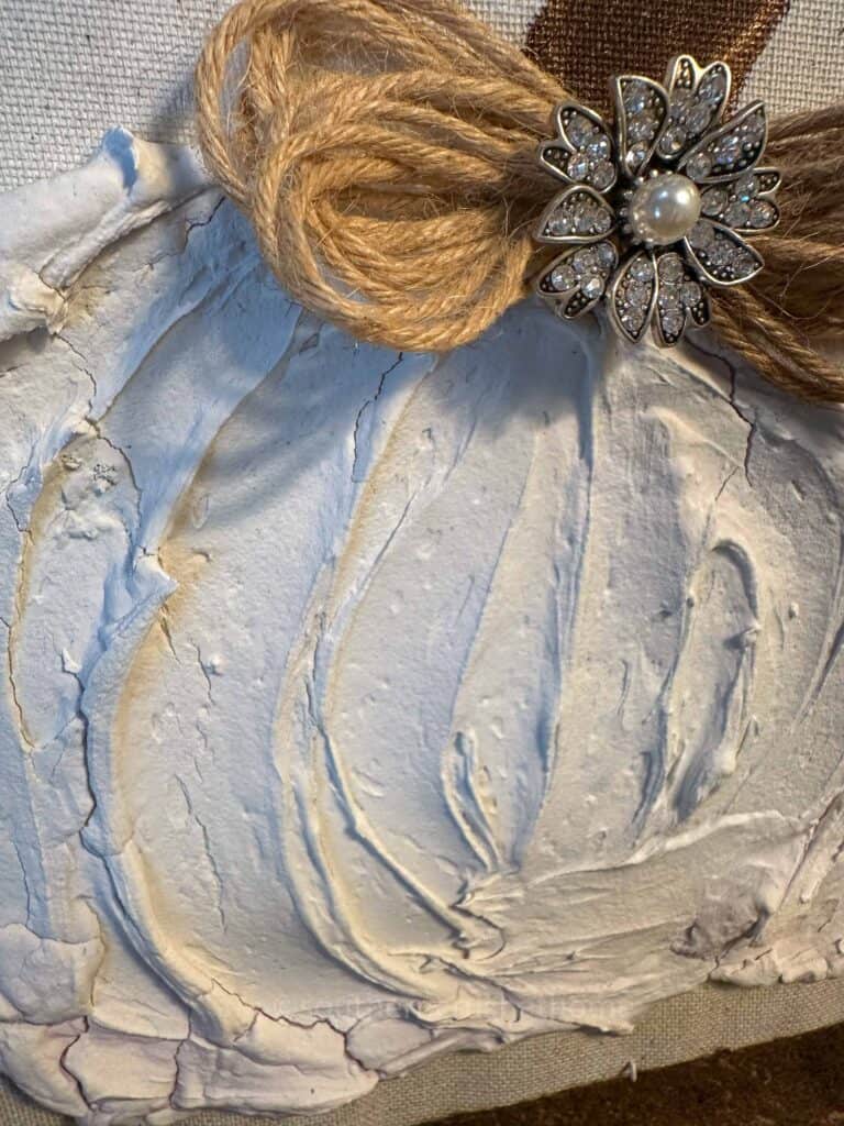 close up of spackle pumpkin canvas art