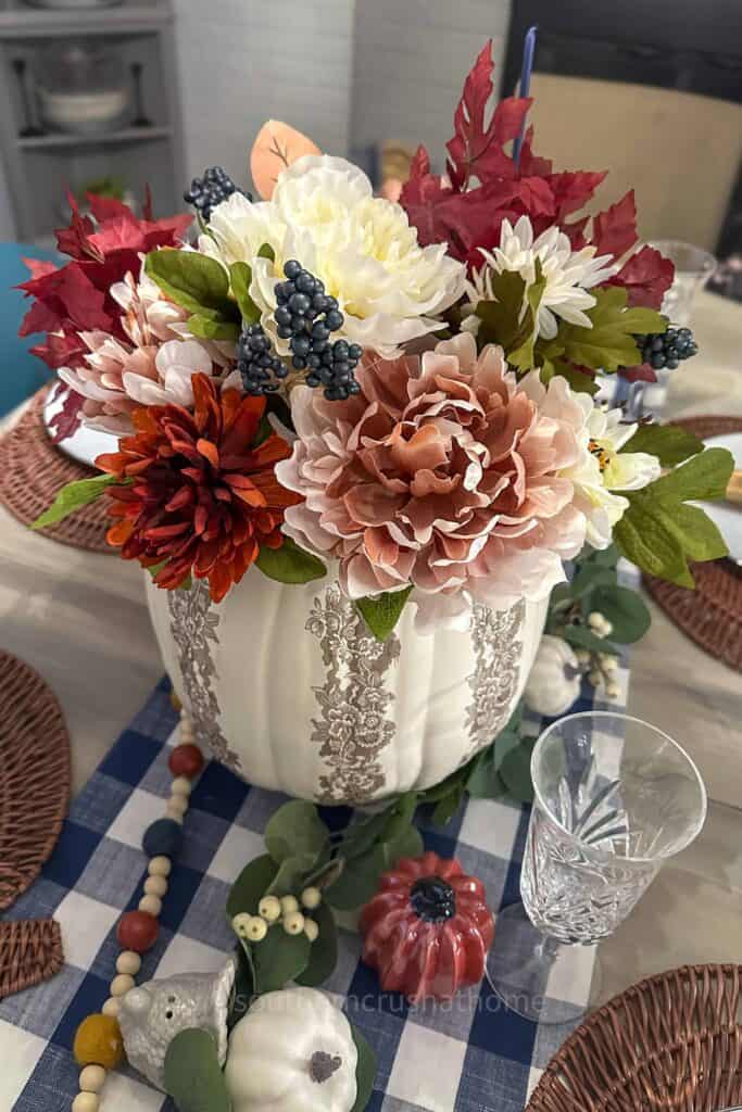 Pumpkin Centerpiece Fall Table Decor