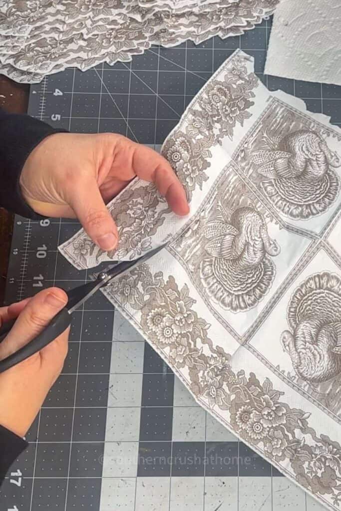 cutting out design from napkins