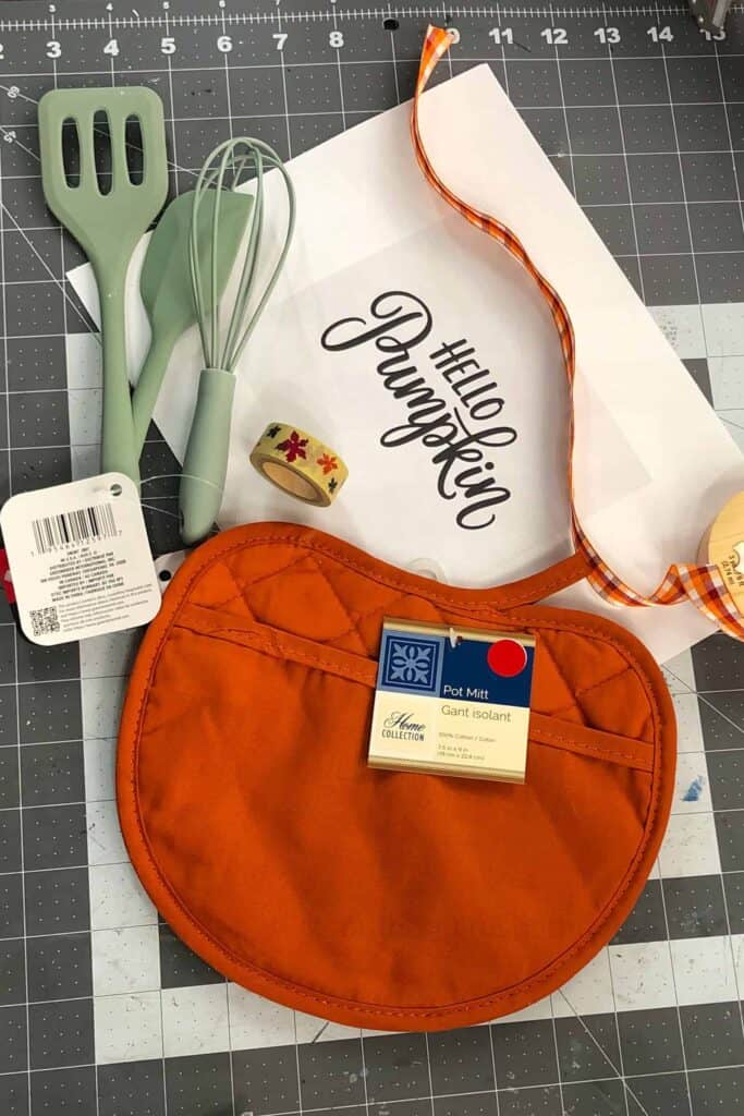 supplies for Pumpkin Pot Holder DIY Gift
