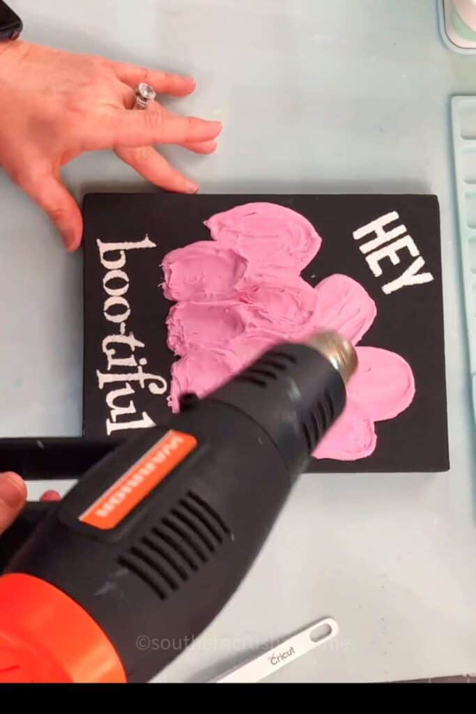 drying spackle with heat tool