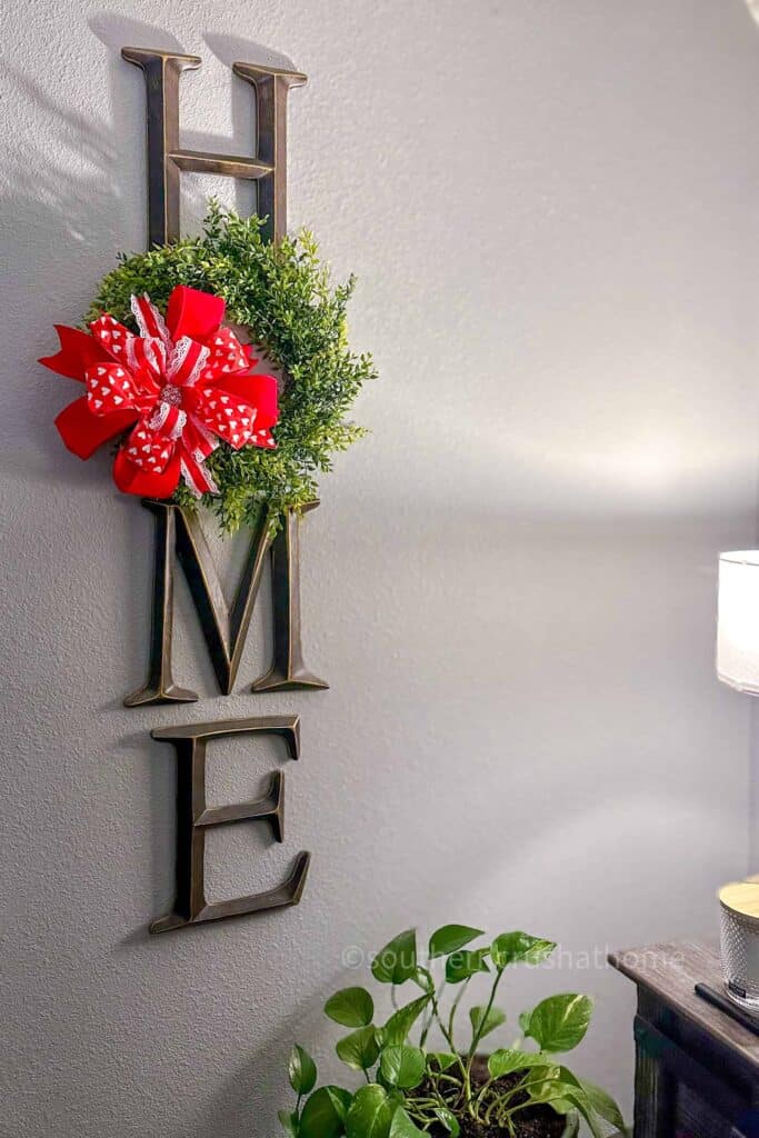 home with bow wreath