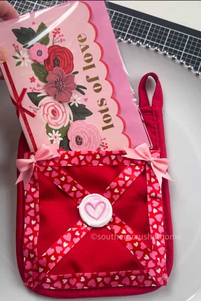 valentine's card pot holder craft
