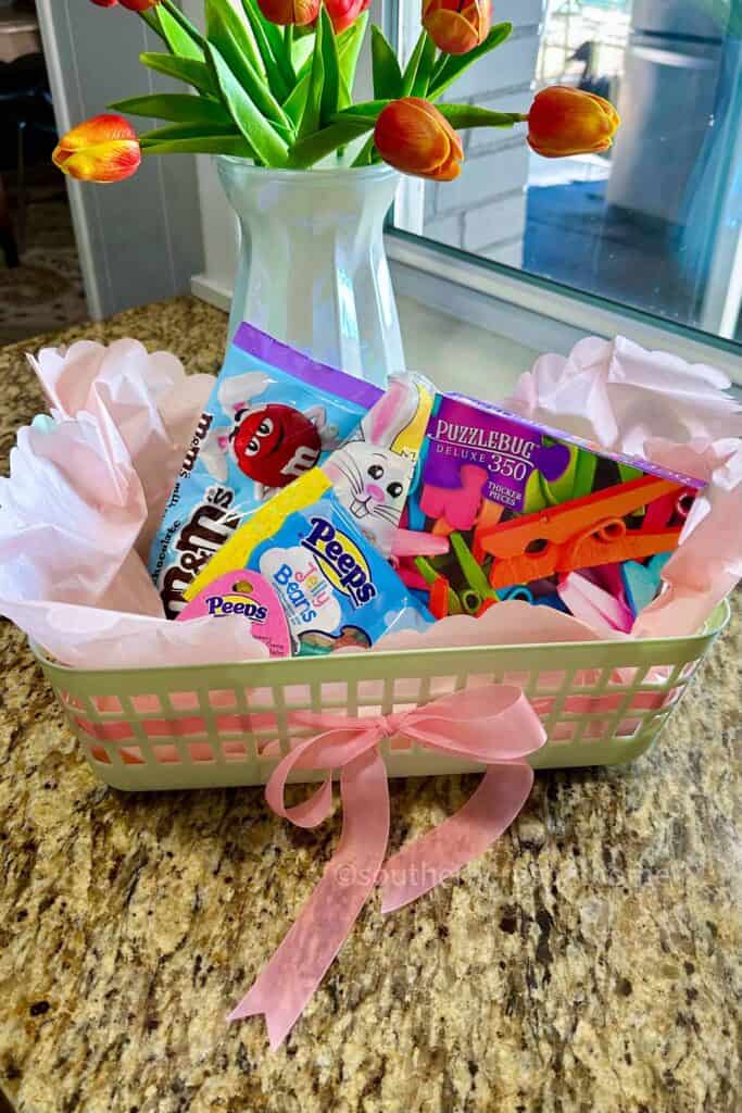 bow basket easter basket