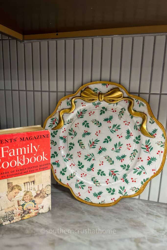 DIY Home Decor Christmas Fabric Crafts decoupage platter