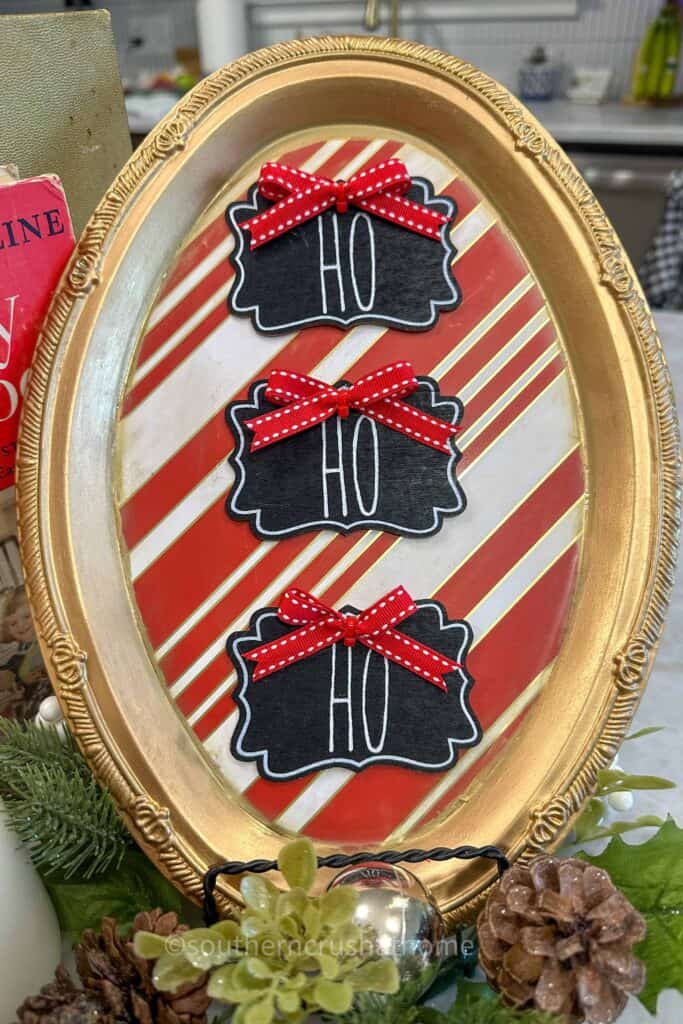 peppermint christmas tray ho ho ho sign