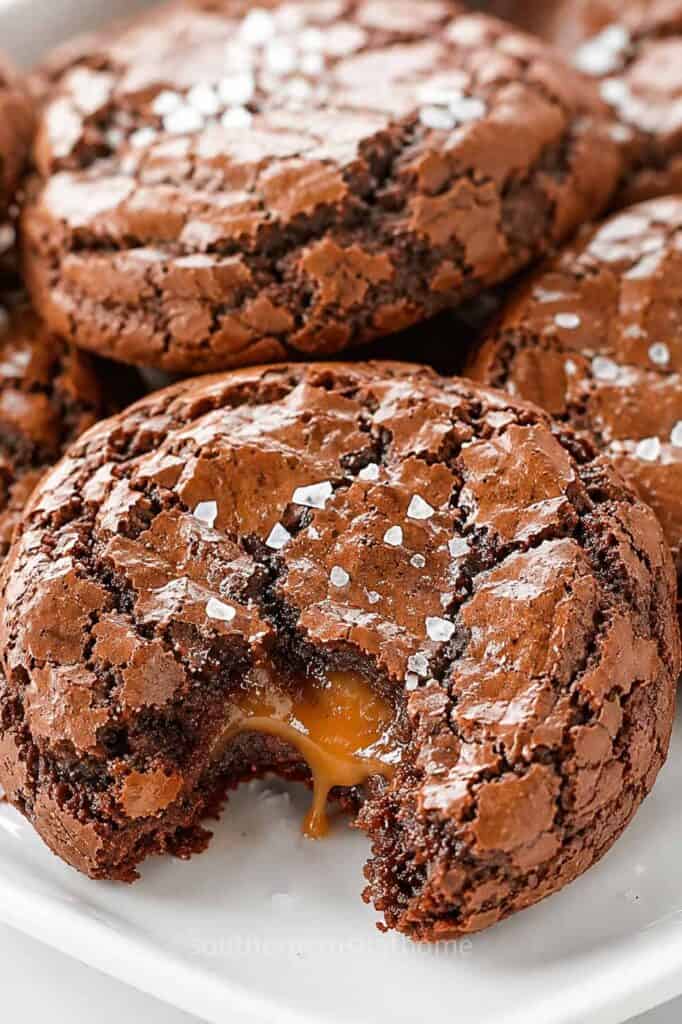 salted caramel brownie mix cookies