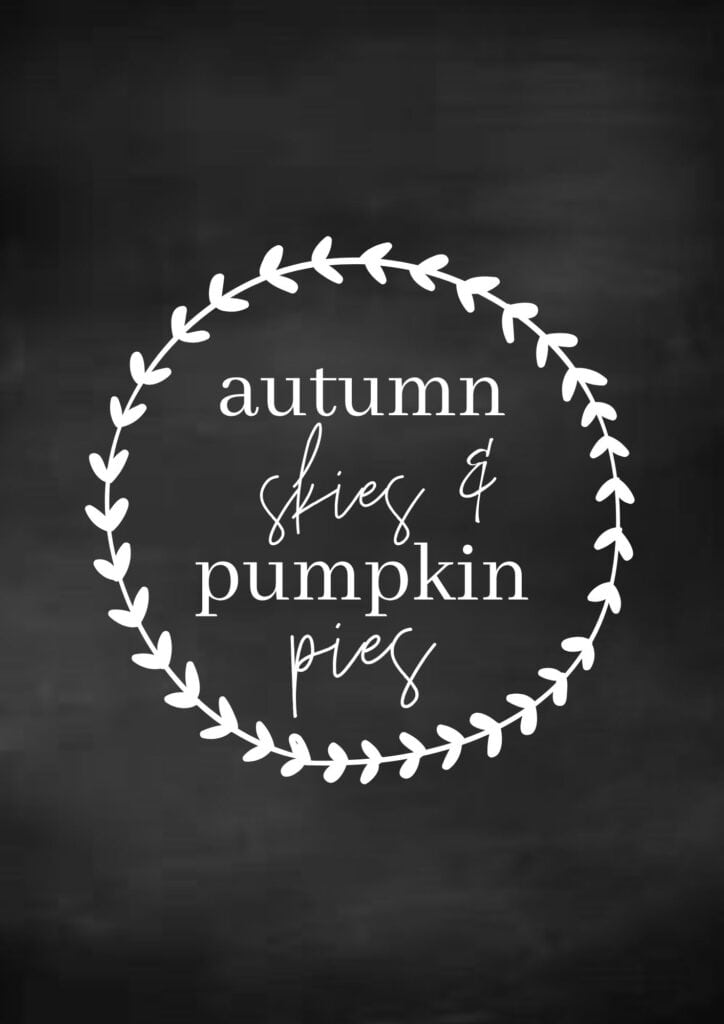 autumn skies chalkboard