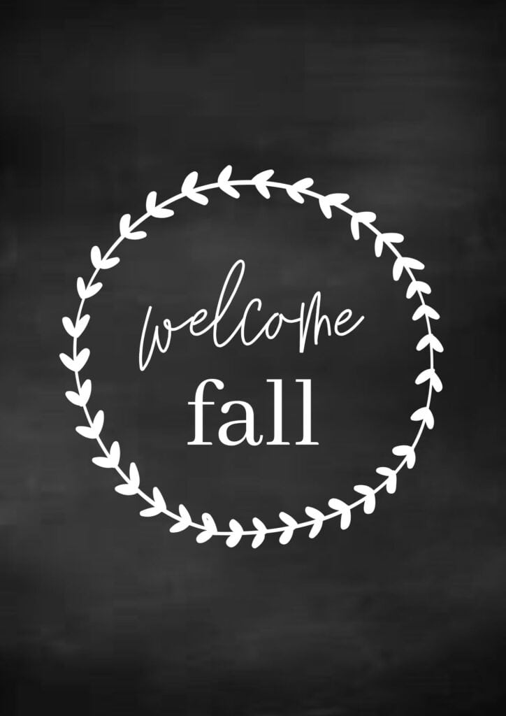welcome fall chalkboard