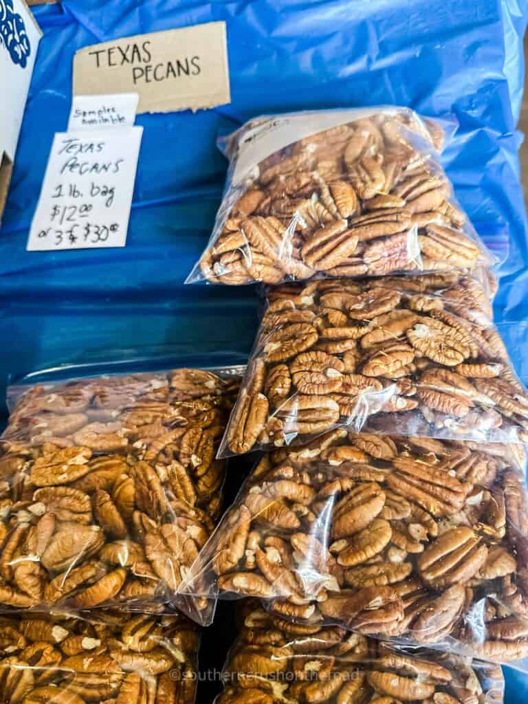 fresh pecans in bags