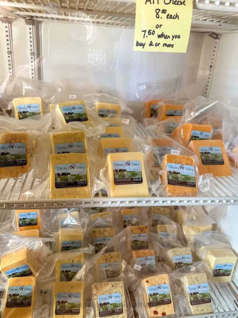 artisan cheeses at Circle N Dairy