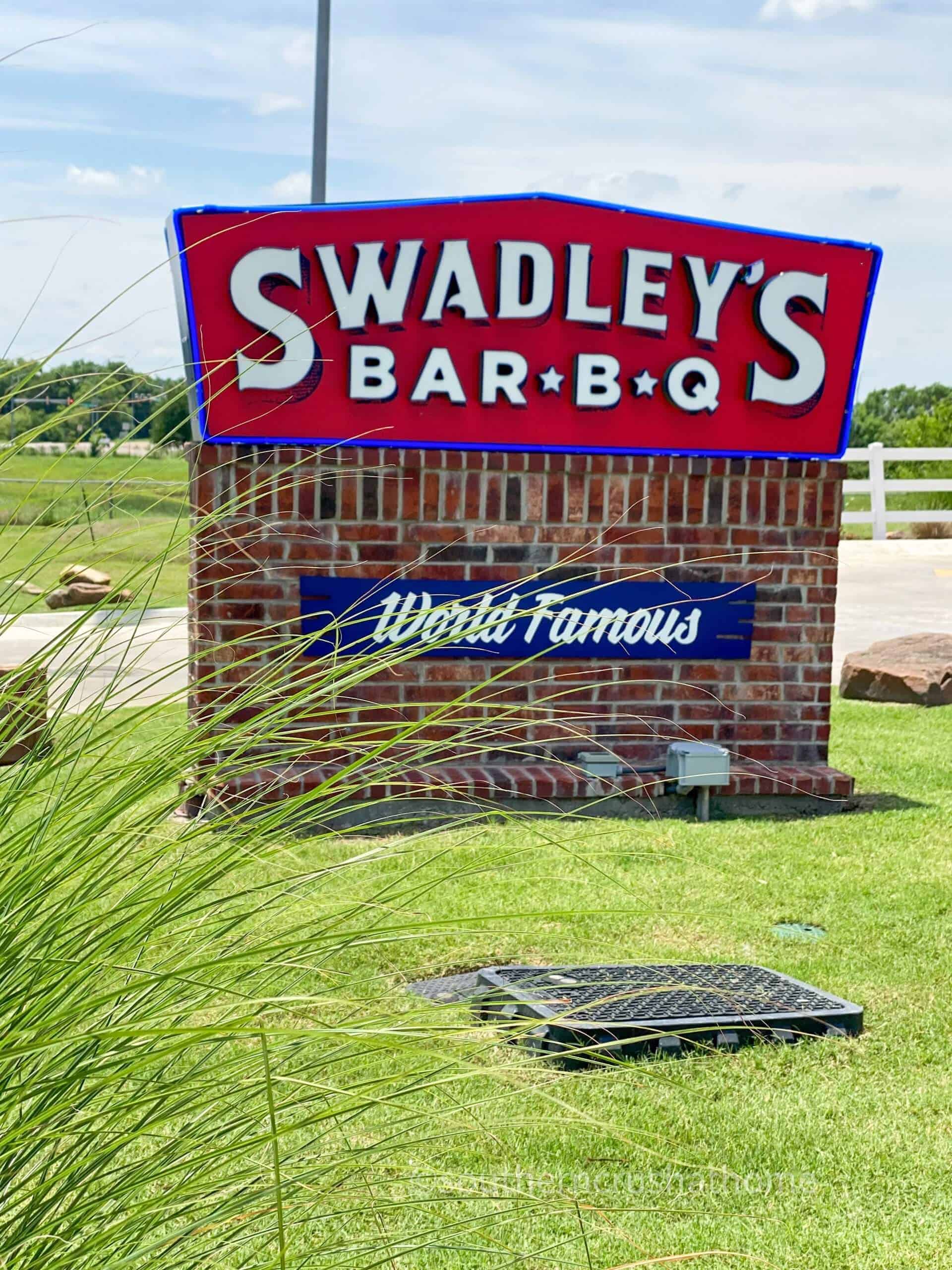 swadleys bar b q sign in ardmore ok