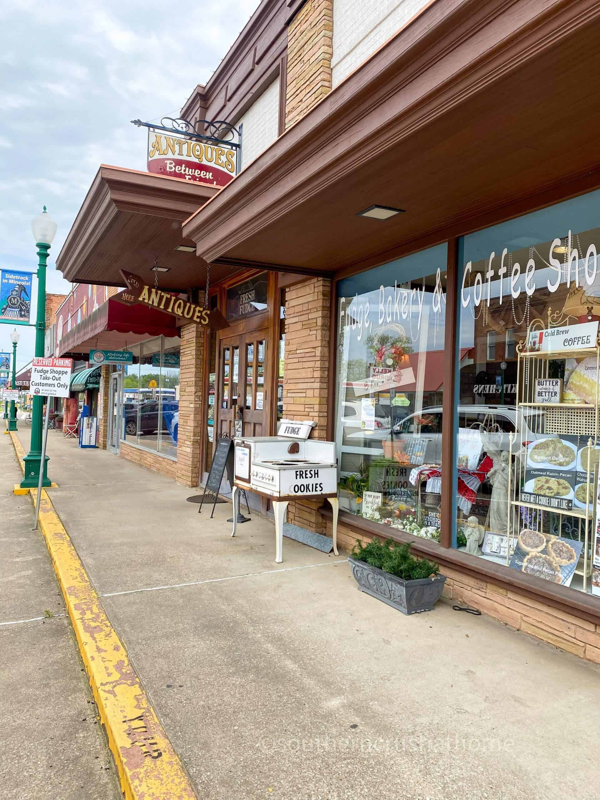 shops in downtown Mineola, TX